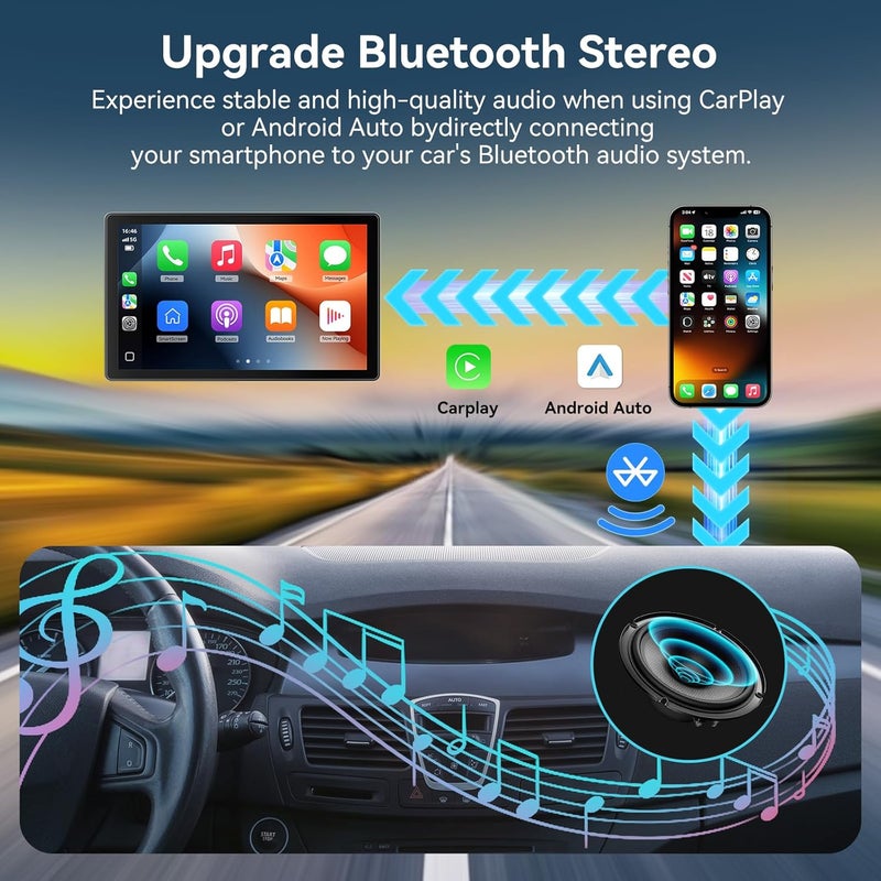 Carpeer Portable Apple Carplay Screen for Car, 8.9" Car Play Touchscreen, 4K Dash Cam & 1080P Backup Camera, Wireless Carplay, Android Auto, Mirror Link, GPS Navigation, Voice Control (8.9inch) - Image 5